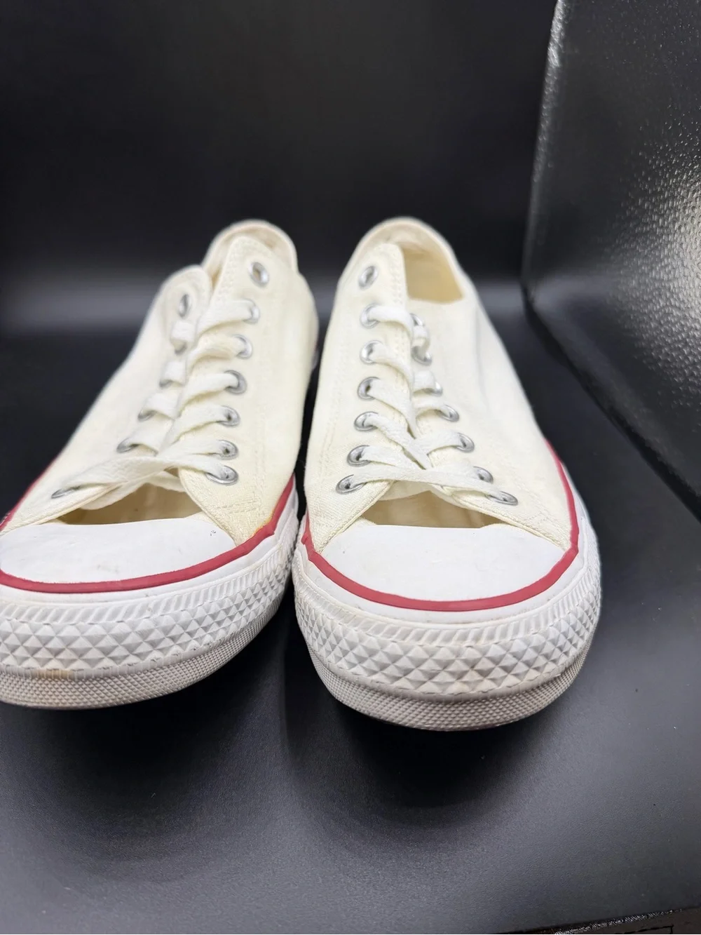 Canvas all Star Sneakers in Off-White with Red Trim